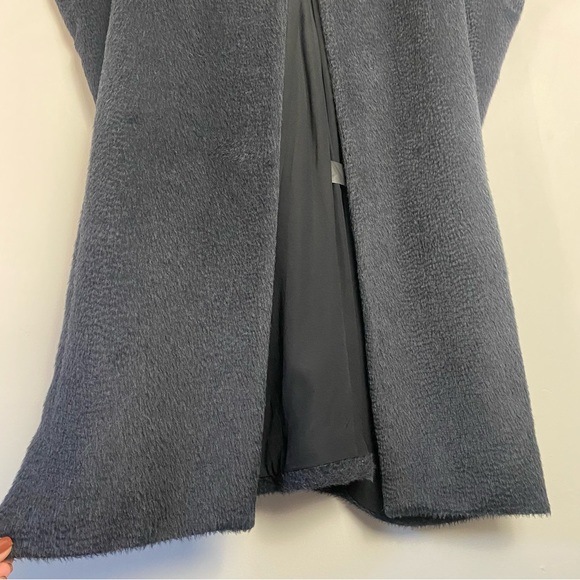 Zero + Maria Cornejo Suri Alpaca Virgin Wool Cocoon Coat Cape Charcoal Gray 6 - Picture 6 of 16